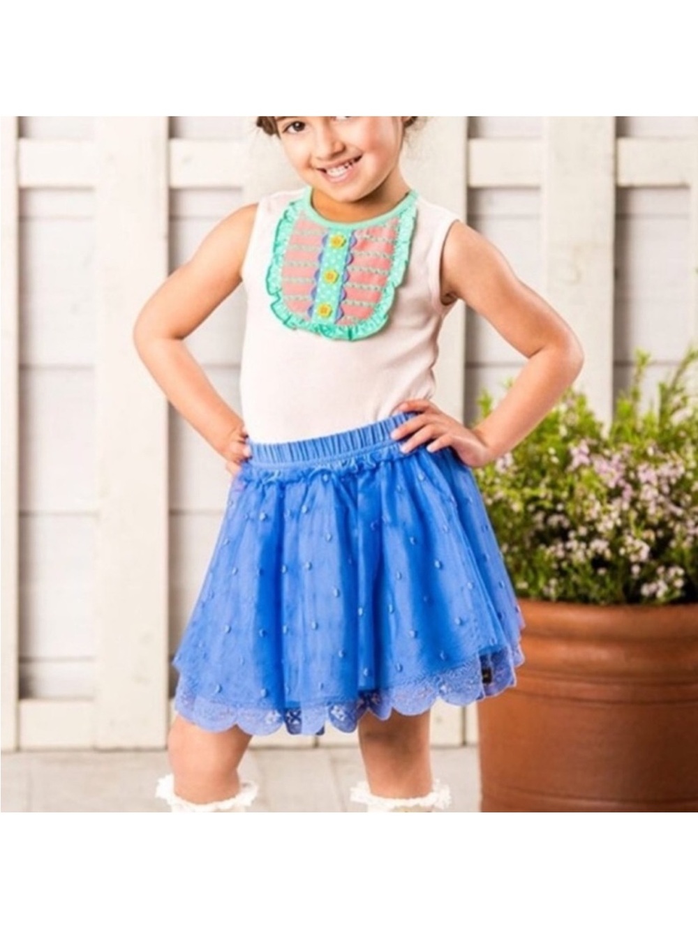 Matilda Jane "Mother May I" tulle skirt with lace trim